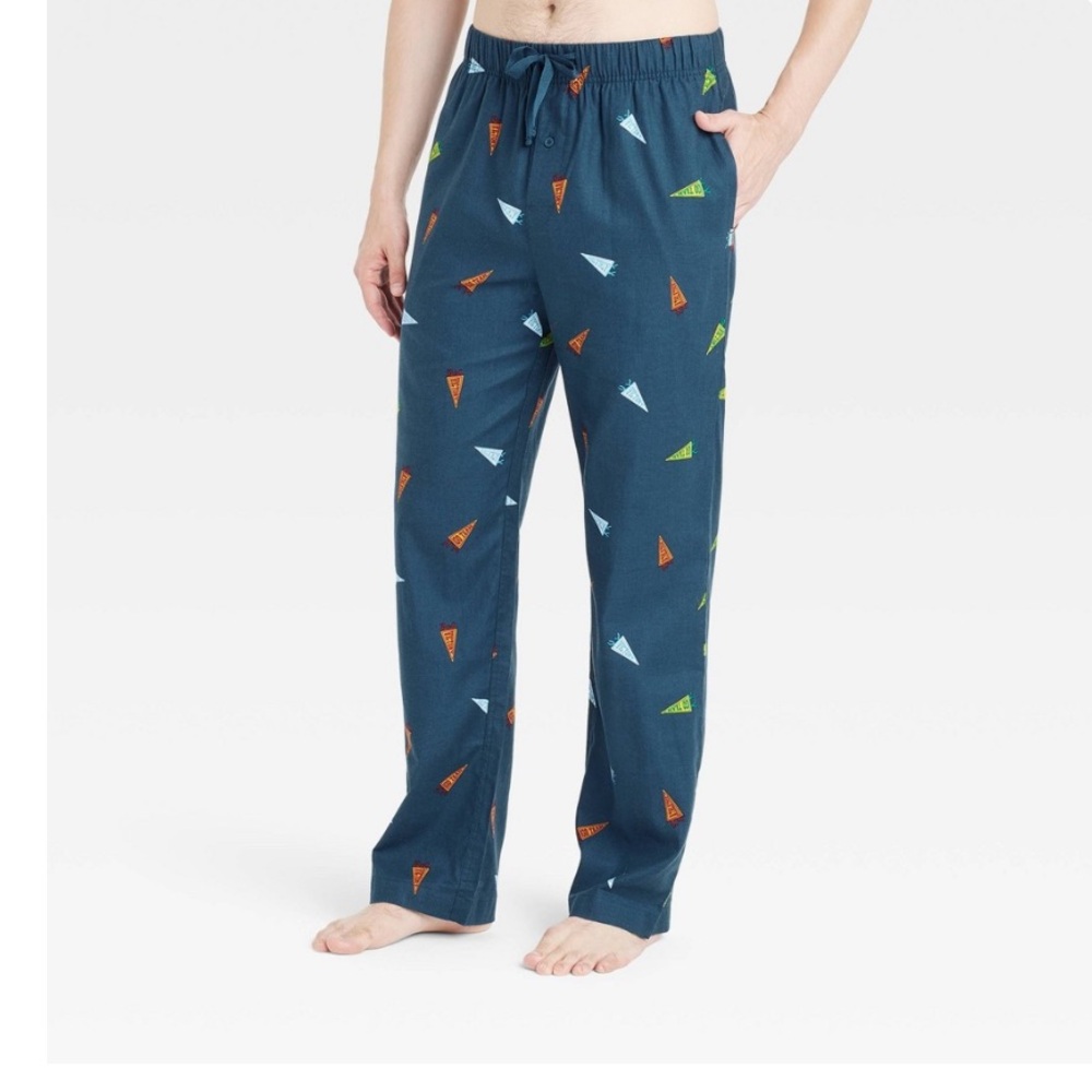 Goodfellow & Co Navy Blue Lounge Pants with Orange, Light Blue & Lime Accents